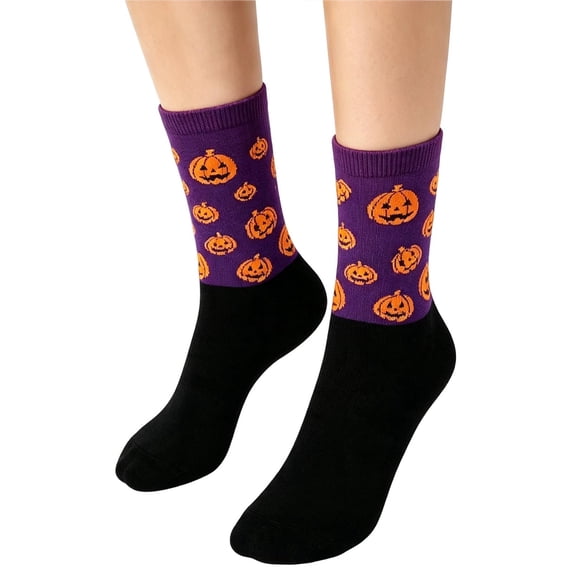 Unisex Festive Print Crew Socks Graphic Relaxed Socks Stretch Fit Fun Holiday Ankle Socks