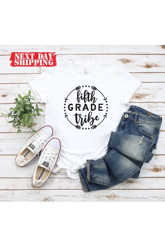 Unisex Fifth Grade Tribe Team Teacher School T-Shirt Cotton Graphic Tee-All Size S-5Xl