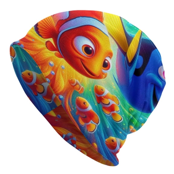 Unisex Finding Ne-m Knitted Hat Warm Slouchy Knit Hat Headwear Skull Hat for Men Women