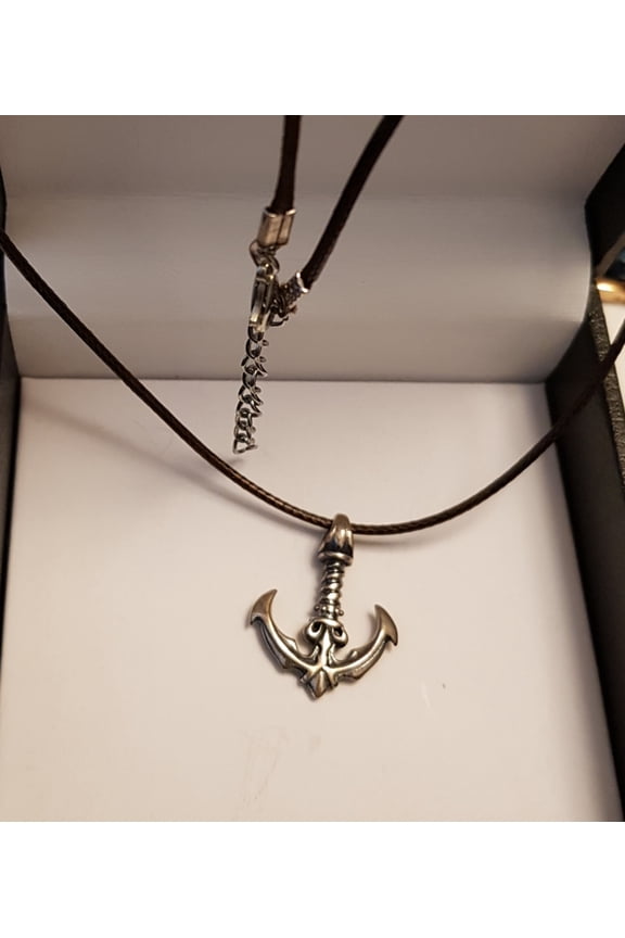 Unisex Fine Silver Necklace Sailor Anchor Pendant on Genuine 925 Sterling Silver.