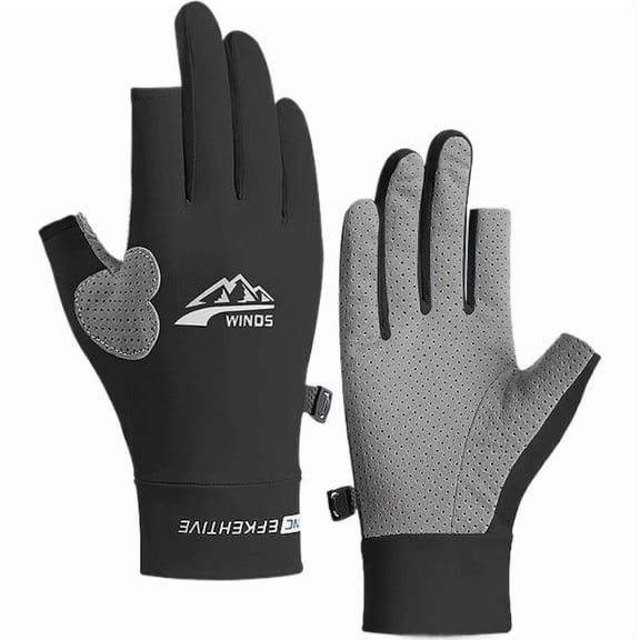 Unisex Finger Fishing Gloves Breathable UV Sun Protection Gloves Grip Outdoor