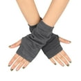 thumbnail image 1 of Unisex Fingerless Gloves with Thumb Hole, Warm Knit Wrist Warmers, Outdoor Sports Gloves for Men and Women, Stretchy Comfortable Arm Warmers for Cold Weather Activities E, 1 of 8