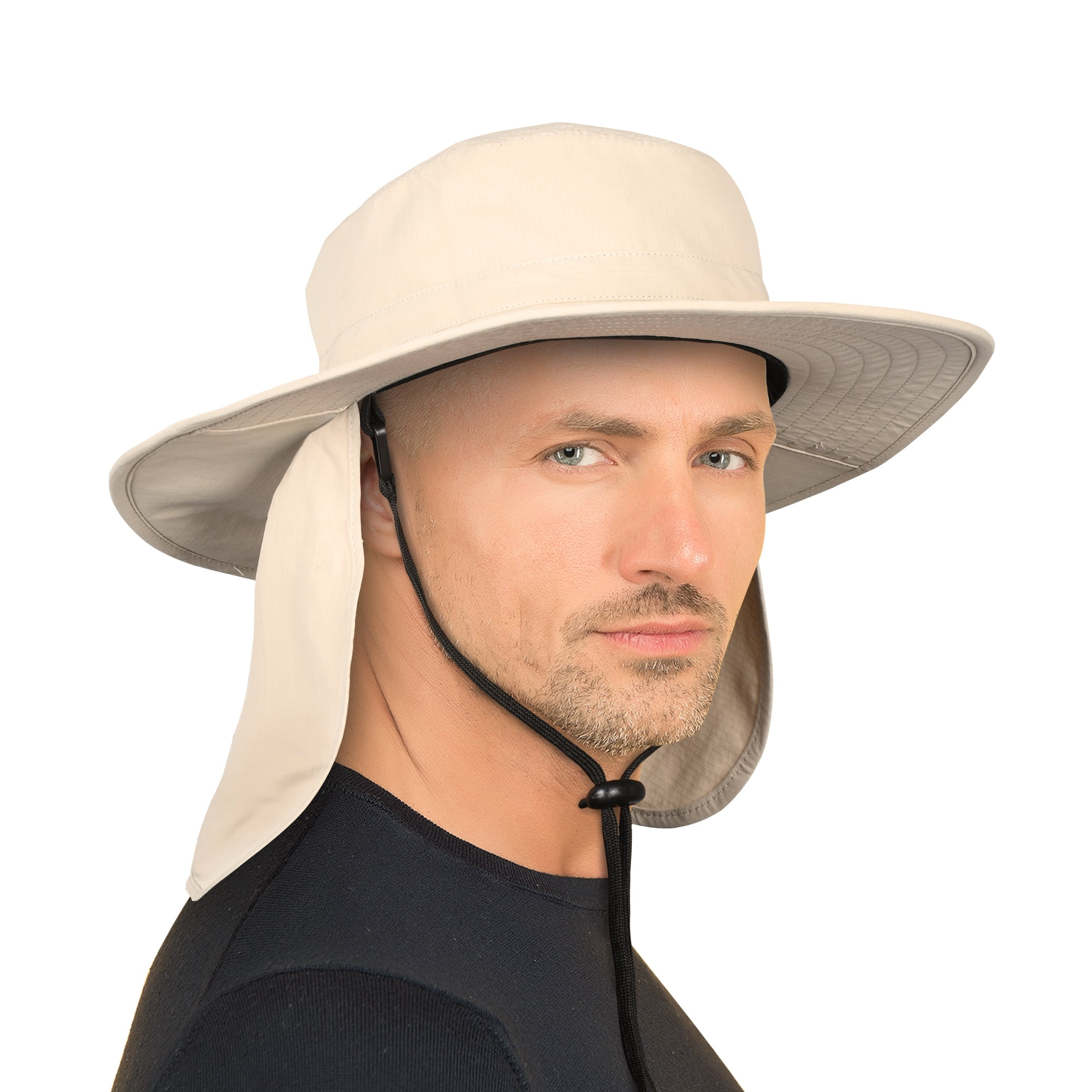 Generic Fishing Hat with Neck Flap Sun Protect Hiking Hat Men