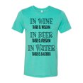 thumbnail image 1 of Unisex Fit In Wine There Is Wisdom, In Beer There Is Freedom, In Water There Is Bacteria Short Sleeve T-shirt-Sea Green Triblend-xxxl, 1 of 4