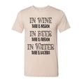 thumbnail image 1 of Unisex Fit In Wine There Is Wisdom, In Beer There Is Freedom, In Water There Is Bacteria Short Sleeve T-shirt-Tan Triblend-Small, 1 of 4