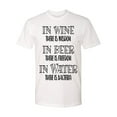 thumbnail image 1 of Unisex Fit In Wine There Is Wisdom, In Beer There Is Freedom, In Water There Is Bacteria Short Sleeve T-shirt-White Triblend-small, 1 of 4