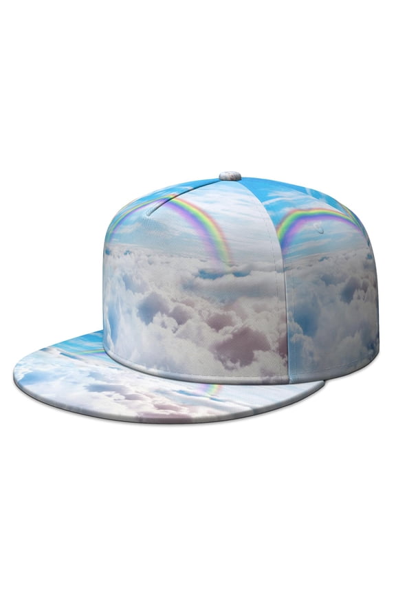 Unisex Flat Bill Cap - Alien Spacecraft Space and Galaxy Aesthetic Starry Night Sky Adjustable Streetwear Hat