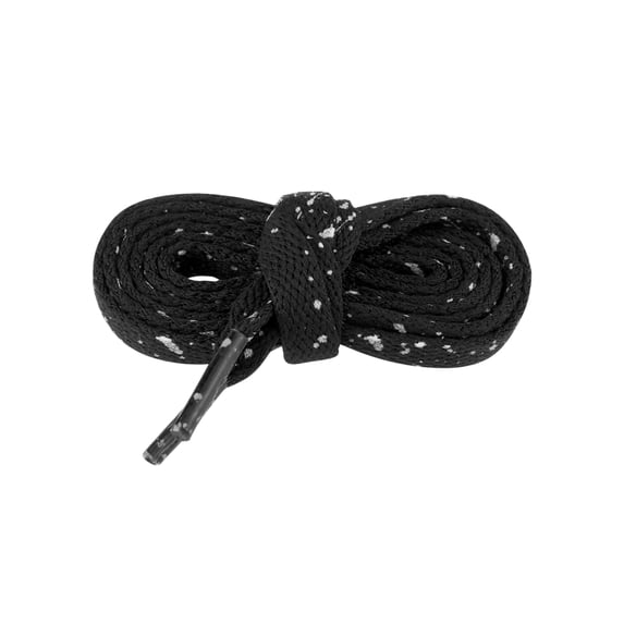 Unisex Flat Glow in the Dark Splatter Painted Shoe Laces Fun Shoelaces for Sneakers 1 Pair Black 120cm/47.24"