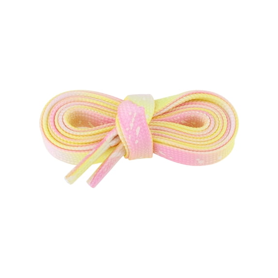 Unisex Flat Glow in the Dark Splatter Painted Shoe Laces Fun Shoelaces for Sneakers 1 Pair Pink-Yellow 120cm/47.24"