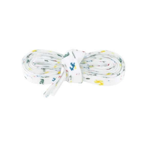 Unisex Flat Glow in the Dark Splatter Painted Shoe Laces Fun Shoelaces for Sneakers 1 Pair White-Colorful Ink Splatter 160cm/62.99"