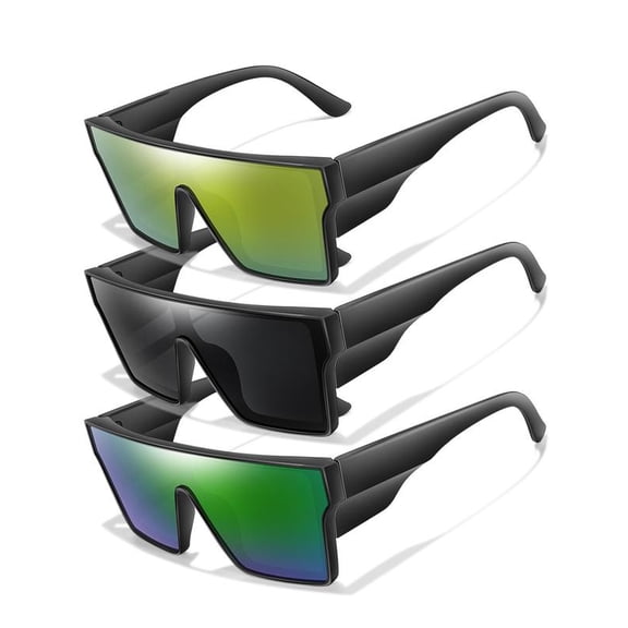 Unisex Flat Top  Frame Sunglasses, Tinted Lens & Polarized Lens Sunglasses, Outdoor Sports Eyewear for Cycling, Running, Fishing, Driving