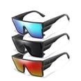 thumbnail image 1 of Unisex Flat Top  Frame Sunglasses, Tinted Lens & Polarized Lens Sunglasses, Outdoor Sports Eyewear for Cycling, Running, Fishing, Driving, 1 of 9