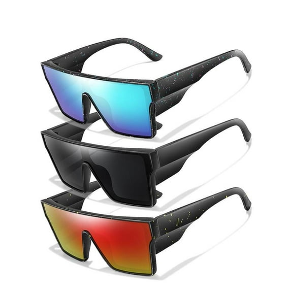 Unisex Flat Top Frame Sunglasses, Tinted Lens & Polarized Lens Sunglasses, Outdoor Sports Eyewear for Cycling, Running, Fishing, Driving