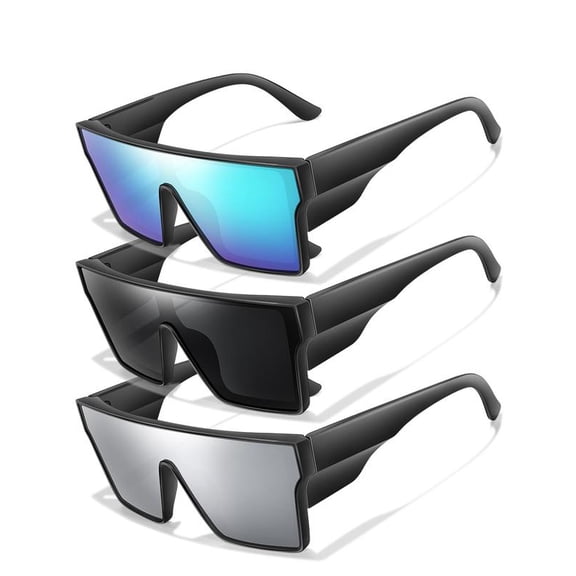 Unisex Flat Top  Frame Sunglasses, Tinted Lens & Polarized Lens Sunglasses, Outdoor Sports Eyewear for Cycling, Running, Fishing, Driving