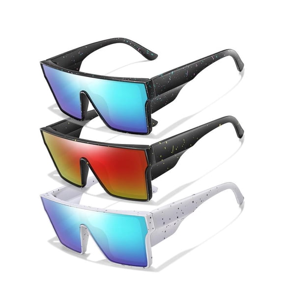 Unisex Flat Top  Frame Sunglasses, Tinted Lens & Polarized Lens Sunglasses, Outdoor Sports Eyewear for Cycling, Running, Fishing, Driving