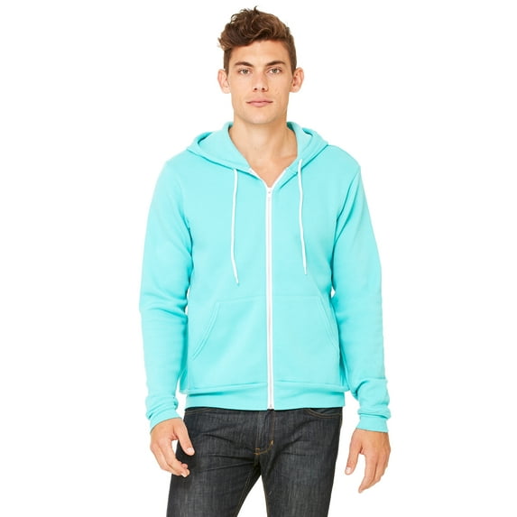 Unisex Fleece Full-Zip Hoodie , 3739 , Teal , Large
