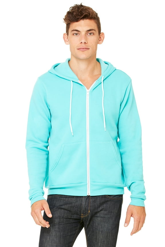Unisex Fleece Full-Zip Hoodie , 3739 , Teal , XX-Large