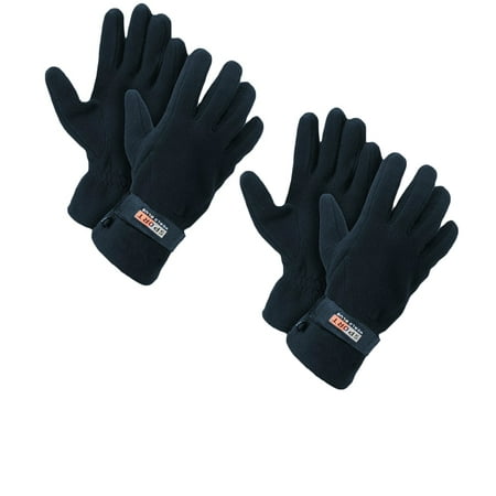 Unisex Fleece Lined Adjustable Warm Winter Gloves(Blue 2 Pairs)
