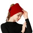thumbnail image 1 of Unisex Fleece Lined Neck Warmer, Winter Knit Scarf Tube, Multifunctional Headband, Double Layer Cold Protection, Soft Acrylic Wool Scarf, Outdoor Sports Neck Gaiter - Red, 1 of 4
