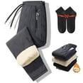 thumbnail image 1 of Unisex Fleece-Lined Waterproof Pants, Winter Active Joggers Sweatpants with Adjustable Drawst, 1 of 7