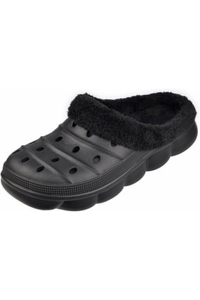 Unisex Fleece Lined Winter Clogs for Men Women, Warm Breathable Anti-Slip Garden Mule Shoes