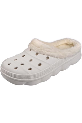 Unisex Fleece Lined Winter Clogs for Men Women, Warm Breathable Anti-Slip Garden Mule Shoes