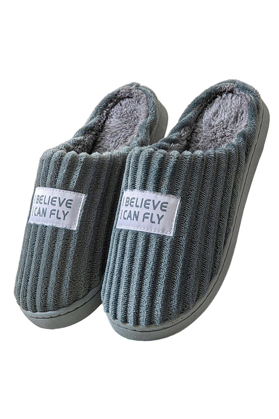 Unisex Fleece Mule Slippers for Men and Women, Non-Slip Plush House Shoes, Cozy Indoor Lounge Slides in Gray,Size 42
