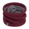 thumbnail image 1 of Unisex Fleece Neck Gaiter, Winter Warm Scarf, Outdoor Cold Weather Neck Warmer, Double Layer Neck Cover, Windproof Winter Wrap, Skiing Cycling Neck Protection - Wine, 1 of 4