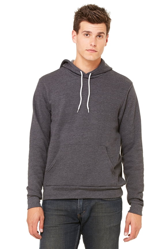 Unisex Fleece Pullover Hoodie , 3719 , DK GRAY HEATHER , Small