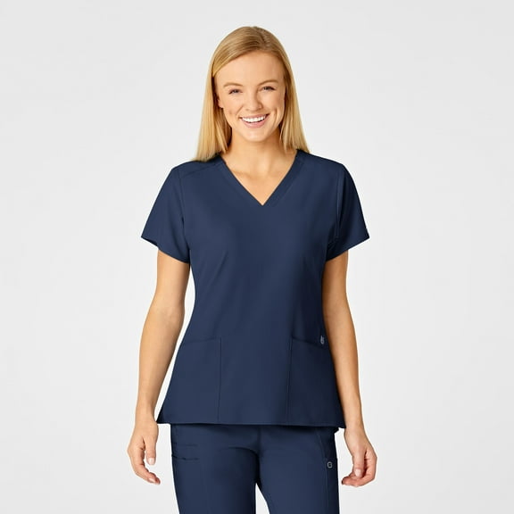 Unisex Flex-Back Stylized V-Neck Scrub Top