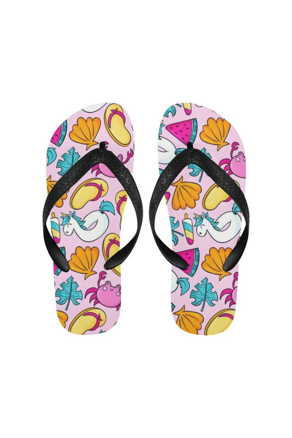 Unisex Flip Flops - Summer Beach Sandals - Crabby - XL=W13/W14=M12/M13