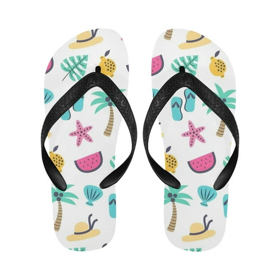 Unisex Flip Flops - Summer Beach Sandals - Pastel Palms - S=W7/W8=M6/M7