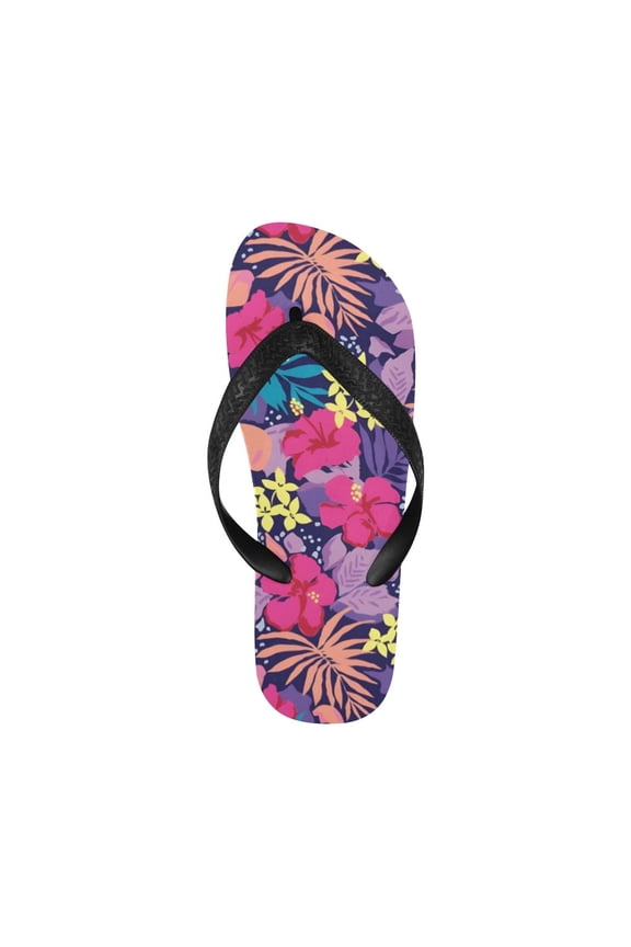 Unisex Flip Flops - Summer Beach Sandals - Pink Jungle - M=W9/W10=M8/M9