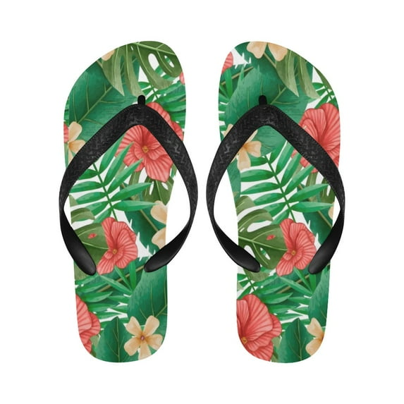 Unisex Flip Flops - Summer Beach Sandals - Red Eucalyptus - S=W7/W8=M6/M7