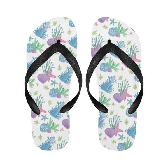 Unisex Flip Flops - Summer Beach Sandals - Starfish Coral - XL=W13/W14=M12/M13