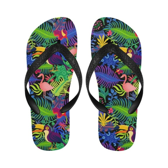 Unisex Flip Flops - Summer Beach Sandals - Toucan - S=W7/W8=M6/M7