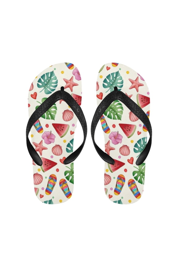 Unisex Flip Flops - Summer Beach Sandals - Watermelon Splash - M=W9/W10=M8/M9