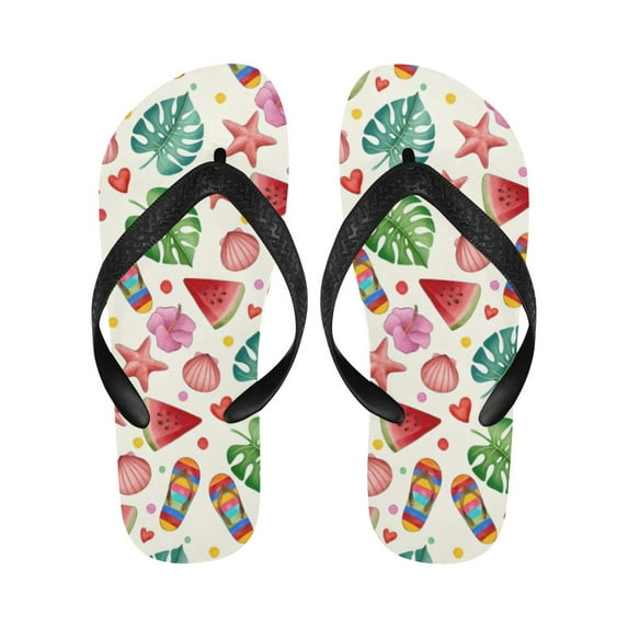 Unisex Flip Flops - Summer Beach Sandals - Watermelon Splash - M=W9/W10=M8/M9