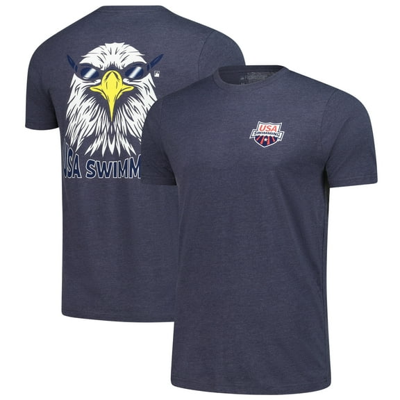Unisex Flomotion Heather Navy USA Swimming Team Eagle Eye Splash T-Shirt