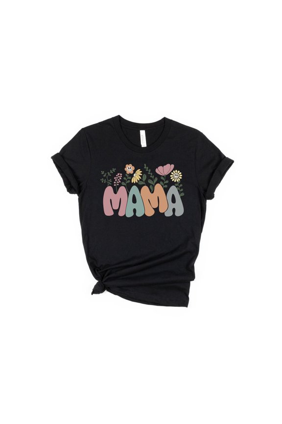 Unisex Floral Daisy Mama Mother Day T-Shirt Cotton Graphic Tee-All Size S-5Xl