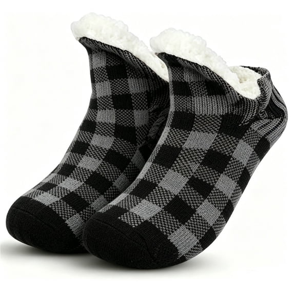 Unisex Fluffy Fuzzy Warm Slipper Socks for Men Women,Knitted Thick Fleece Lined Non Slip Socks for Home