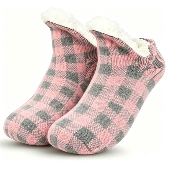 Unisex Fluffy Fuzzy Warm Slipper Socks for Men Women,Knitted Thick Fleece Lined Non Slip Socks for Home
