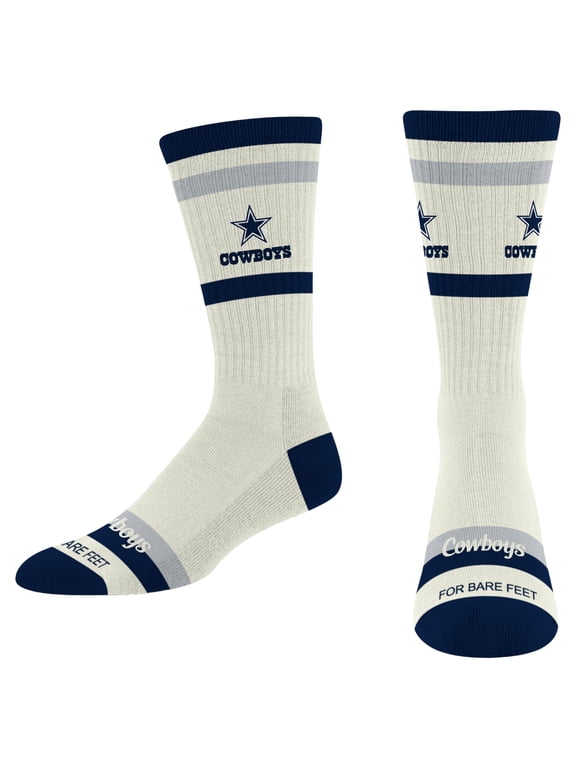 Unisex For Bare Feet Cream Dallas Cowboys Stripe Fame Crew Socks