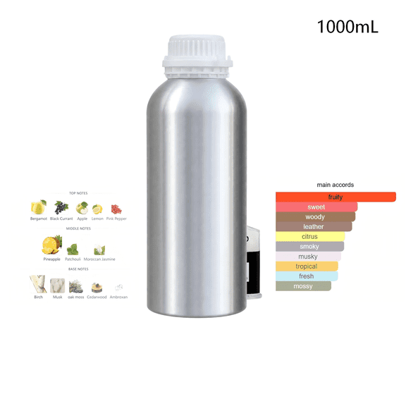 KOHUDIS Pineapple Woody Fragrance Refill, 1000 mL Aluminum Bottle, EDP