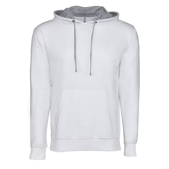 Unisex French Terry Pullover Hoodie - WHT/ HTHR GRAY - XS Retired