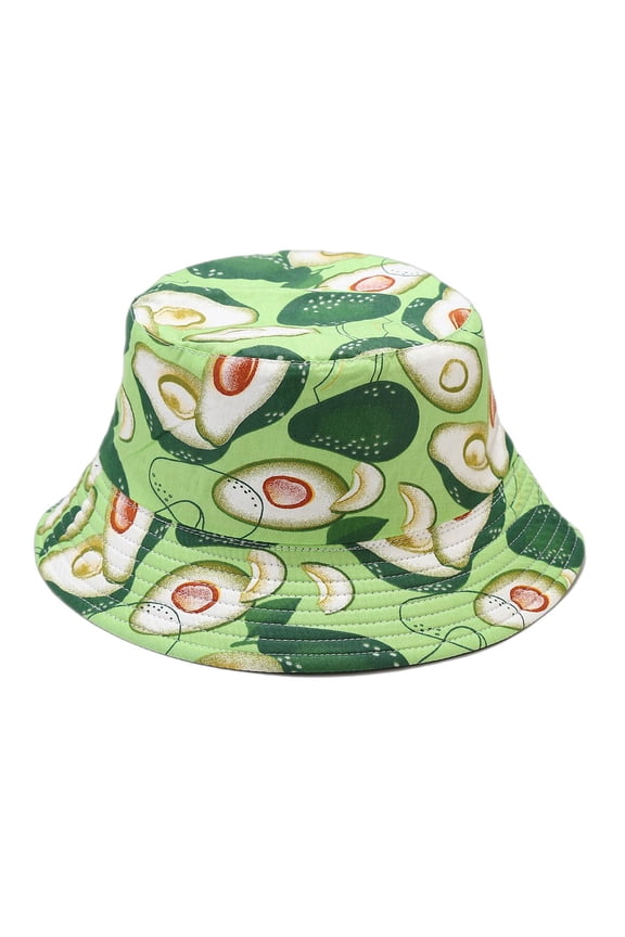 Unisex Fruit Print Reversible Bucket Hat Sun Hat
