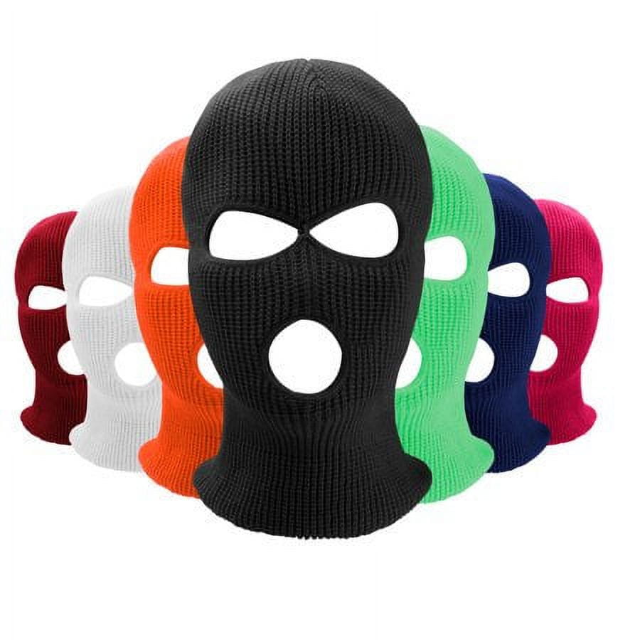 Men Women 3 Holes Full Face Mask Balaclava Hat Cap Knitted