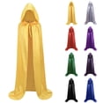 thumbnail image 1 of Unisex Full Length Hooded Cloak Sparkle Shiny Cape with Hood Women Halloween Mardi Gras Wizard Cosplay Costume, 1 of 3