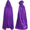 thumbnail image 1 of Unisex Full Length Hooded Robe Cloak Long Velvet Cape Cosplay Costume, 1 of 8