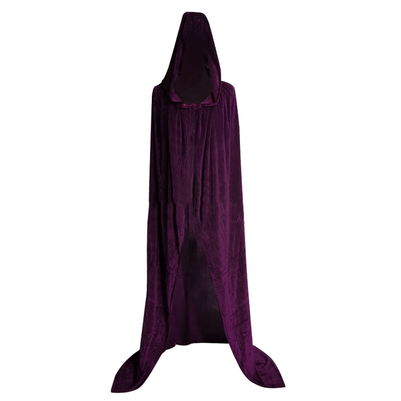 Unisex Full Length Hooded Robe Cloak Long Velvet Cape Cosplay Costume